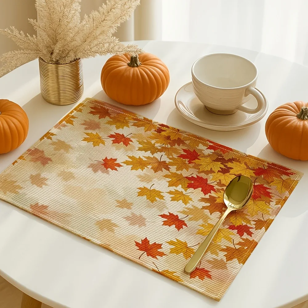 Rustic Wild Bloom Placemats Table Mat Base Insect Flower Print For Dining Table Decor Fresh Nature Home Accessories 4/6/8pcs
