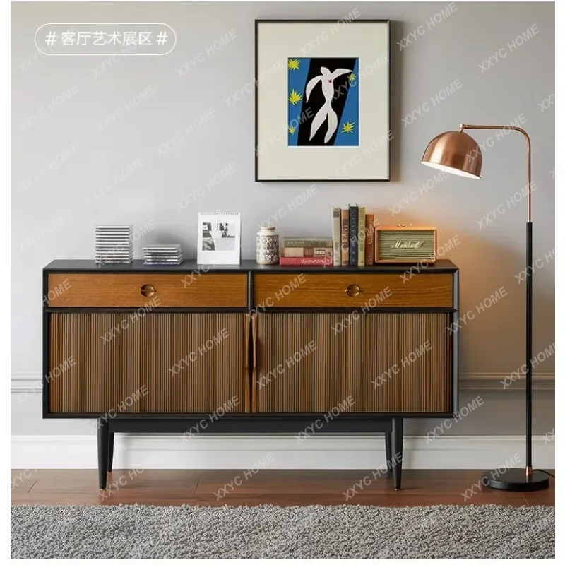 XXSimple retro bucket cabinet, medieval storage in living room, bedside entrance cabinet, dining side cabinet