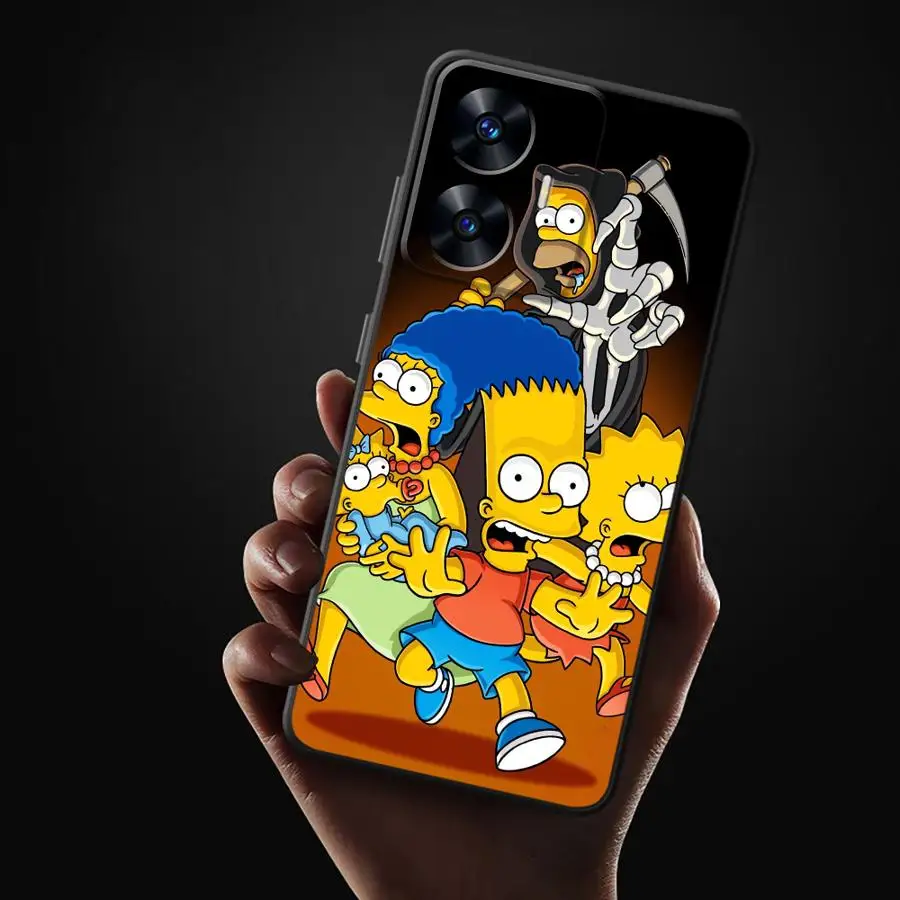 シンプソンズファミリー ソフトバック スマホケース Realme GT Master Neo2 C21 C15 C12 P3 Ultra 6 7 8 9 10 Nazro 50 50i C25 12 14対応