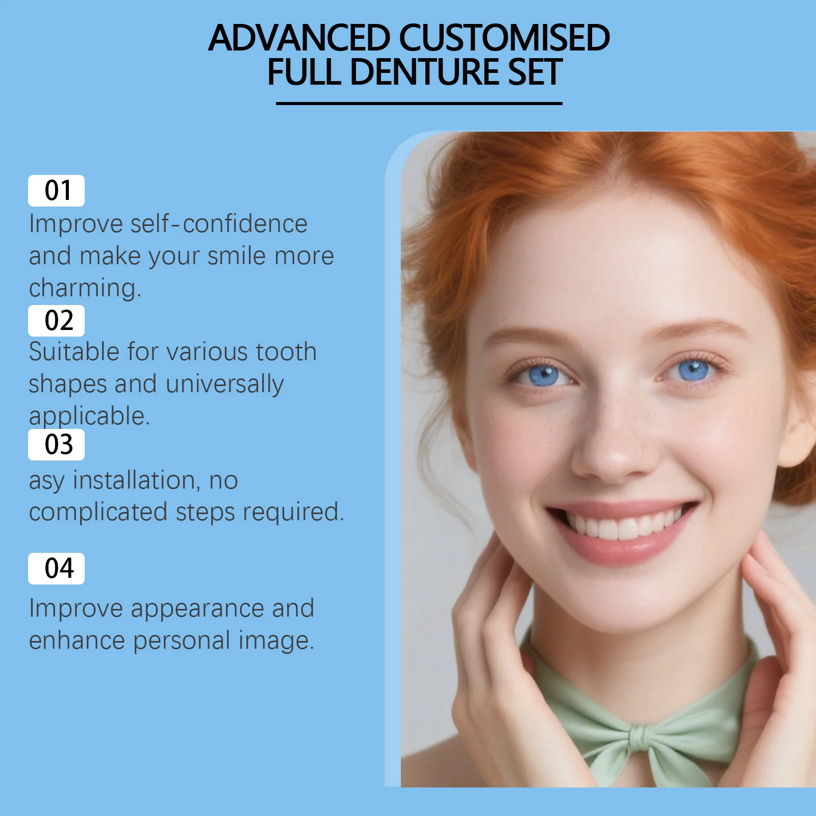 طقم أسنان من السيليكون للأسنان العلوية السفلية ناعمة ومريحة باللون الأبيض اللامع 2026 طقم أسنان كاذبة طقم أسنان مزيفة #2