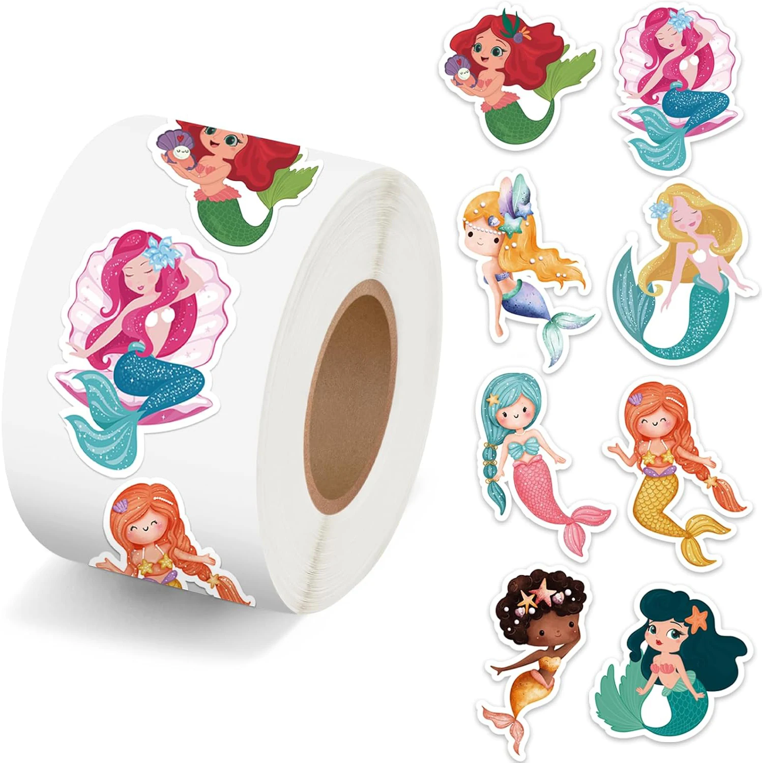 100-500pcs Cartoon Mermaid Animal Sticker kids Reward Sticker Gift Decoration Label Encouragement Student Stationery Stickers