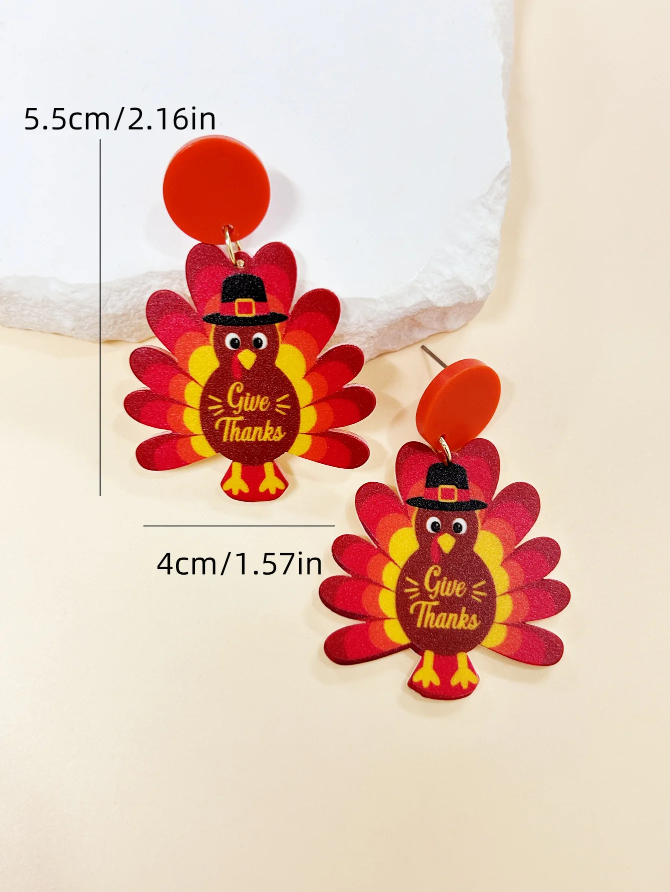 Cartoon Animal Thanksgiving Earrings Creative Turkey Give Thanks Fun Earrings Holiday Party Ear Accessories