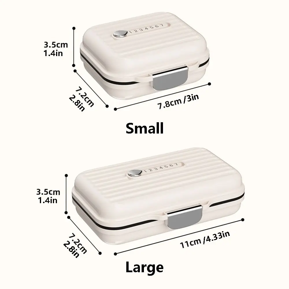 Portable Travel Pill Organizer 7 Compartments Small&Large Size Pill Dispenser with Lids Airtight Vitamin Container Fish Oils