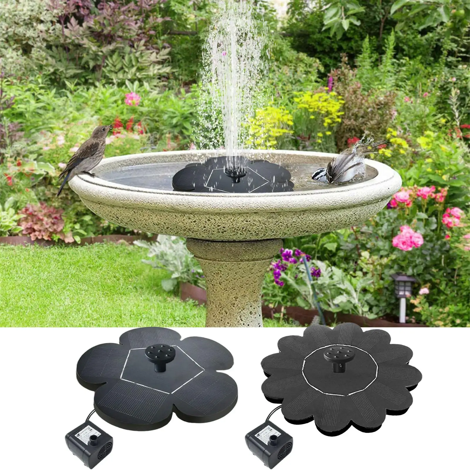 Solar Fountain For Bird Bath Outdoor Solar Water Fountain Pump Waterfalls Outdoor Birdbath For Pool Pond Landscape Yard Patio