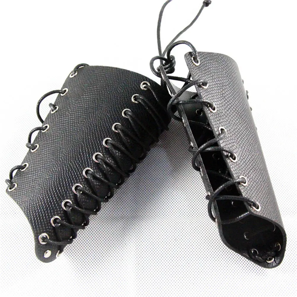 Eco-Friendly Black Punk Style Bracelet Rope Weaving Wristband Waterproof Comfortable Wrist Protecting Party Decoration