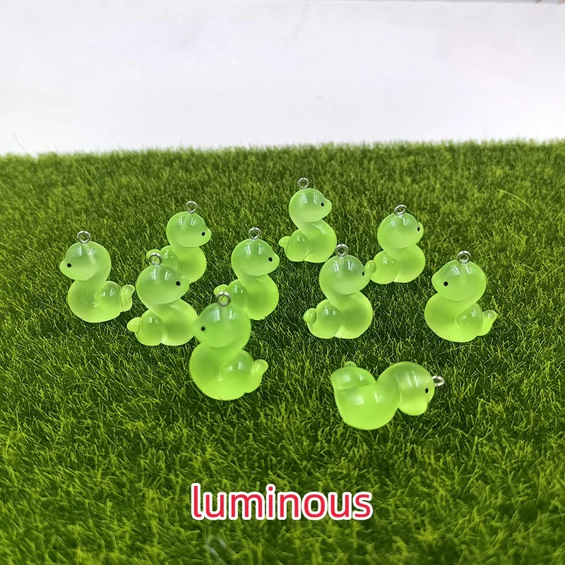 10pcs European Luminous Sea Snake Charms for Jewelry Making Handmade Resin Animals Pendants Crafts DIY Earring Keychain C262
