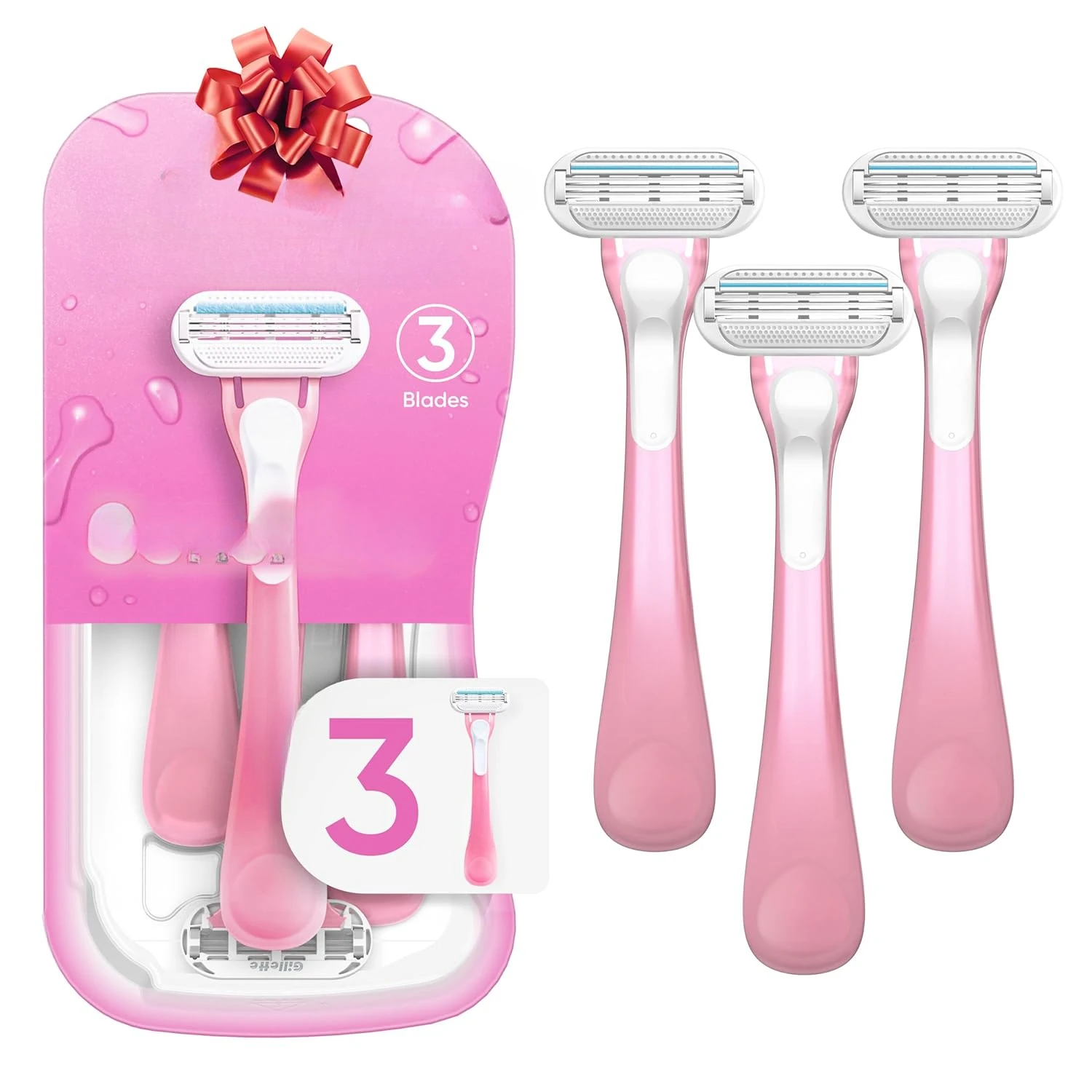 Sensitive Women's Disposable Razors - Single Package of 3 Razors