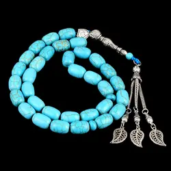 Tasbih tasbeeh masbaha Ramadan Eid gift Muslim 10MM Turquoise Stone Islamic Tasbih
