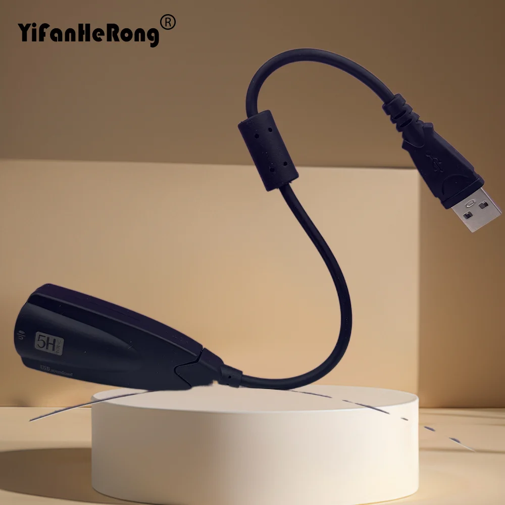 

3D внешняя звуковая карта USB 7.1 для наушников, динамиков, портативного компьютера, ПК с адаптером аудиоинтерфейса 3,5 мм