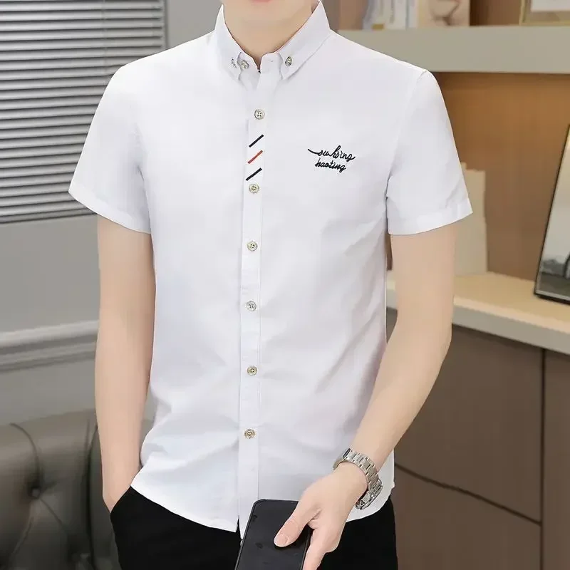 

Men's Short-sleeved Striped Shirt Thin Business Professional Trendy Casual