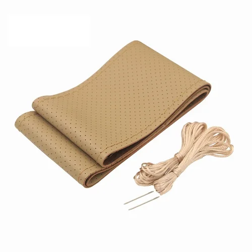 Imagen 2 del producto Funda de cuero genuino para volante de coche, camión, autobús, 42/45/47/50 CM, para VOLVO FH FM BENZ IVECO FIAT SCANIA DAF MAN DEUTZ RENAULT