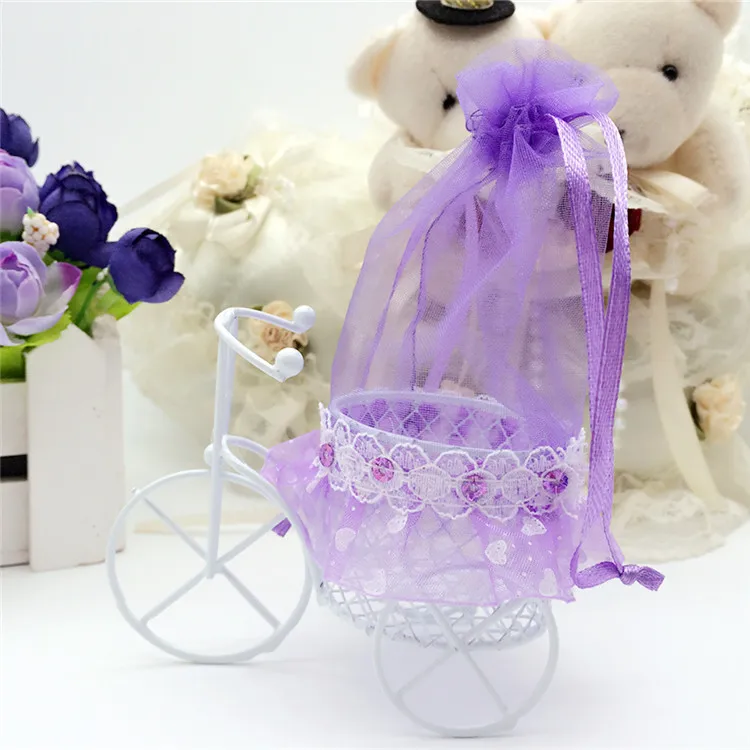 Wedding New European Style Creative Personalized Wedding Box Iron Tricycle Candy Box Drawn Bag Joy Candy Bag