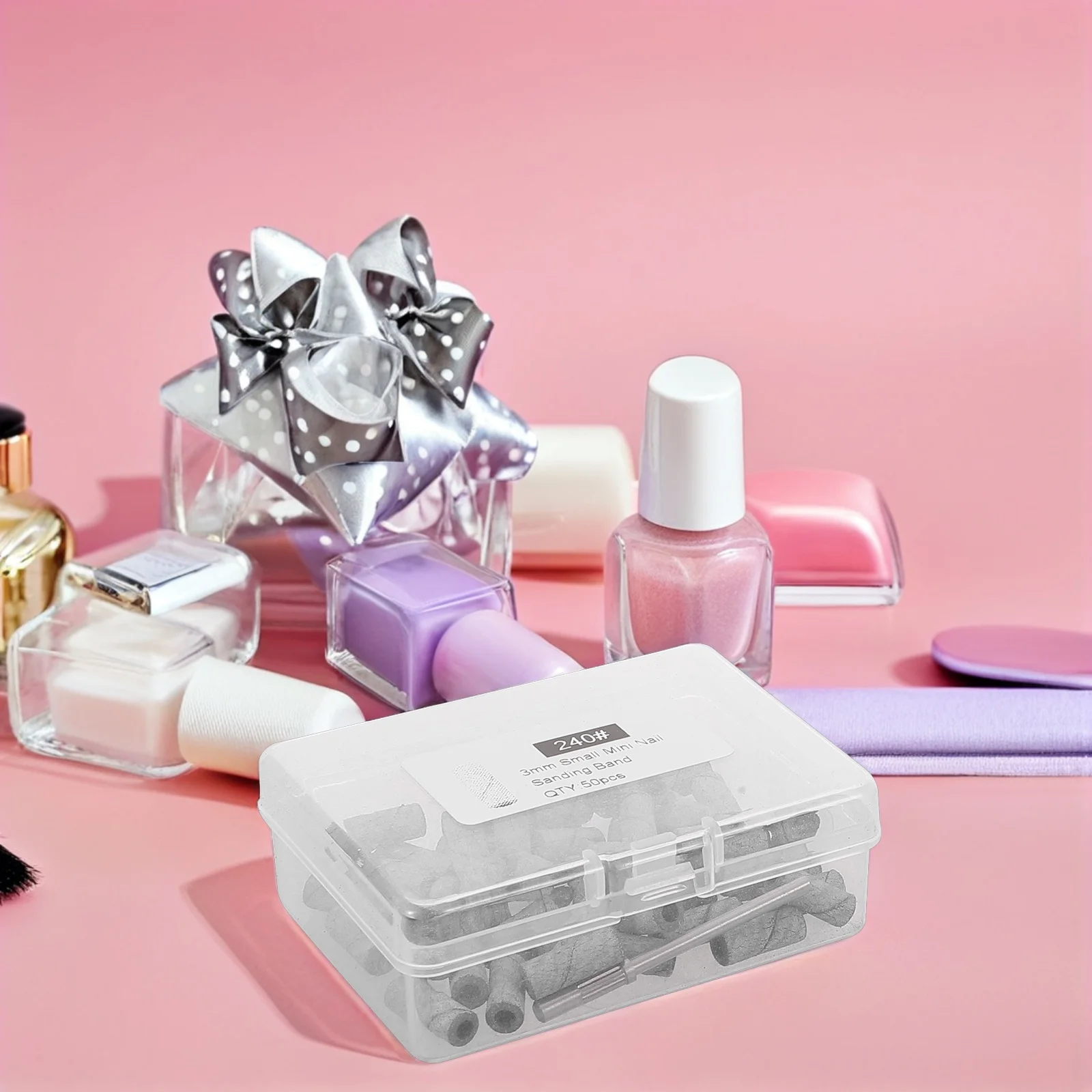 1Set Nail Drill Bits Small Sanding Bands Grit File Nail Drill Set Acrylic Gel Removing Manicure Pedicure Grinding Accessories