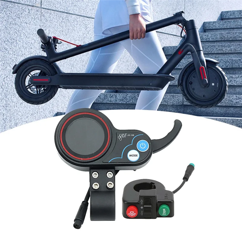 JX-168 Electric Scooter Dashboard Meter 36V 48V Adjustable+Switch 6PIN Throttle Accessories for Electric Scooter