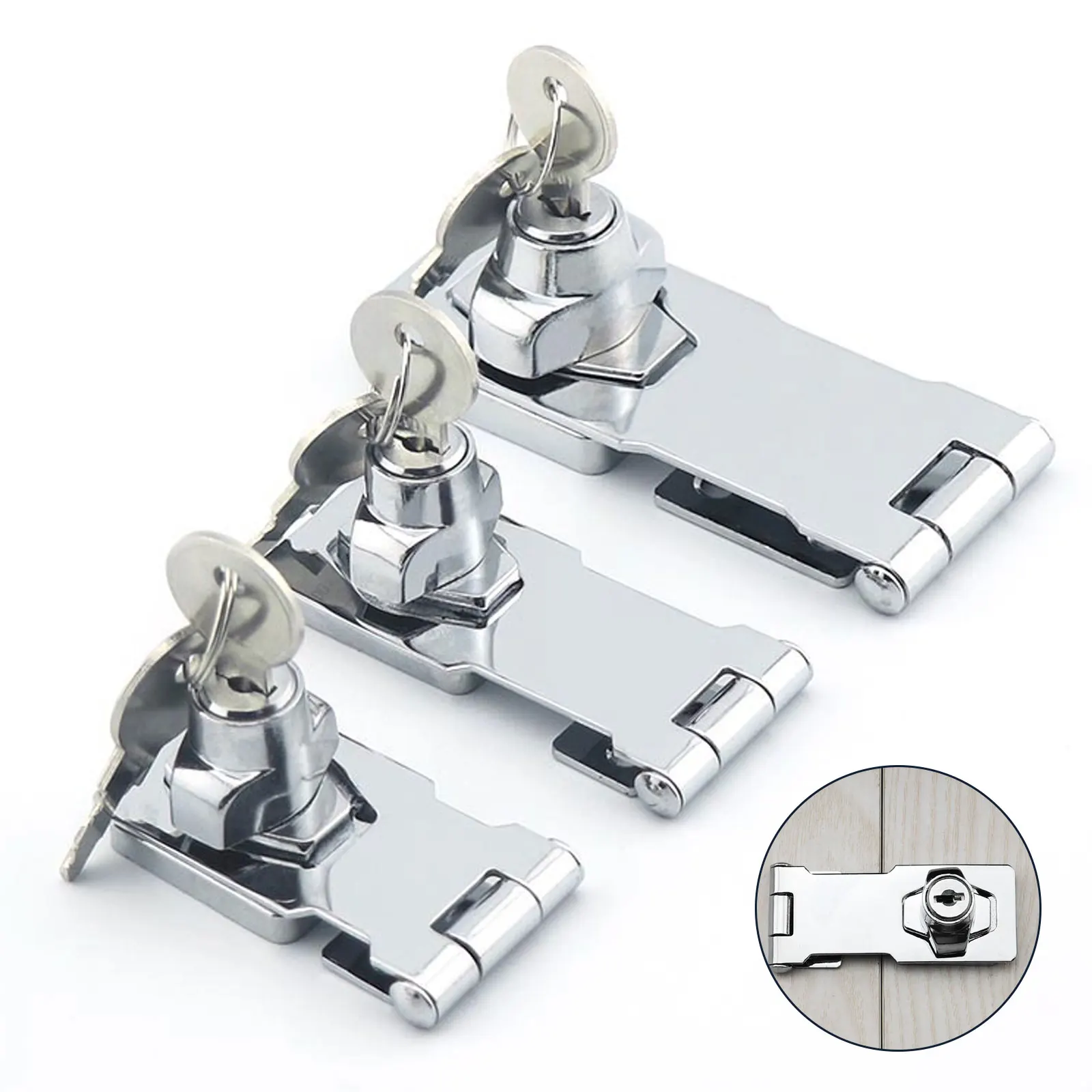 Keyed Flip Off Schoudertas Twist Hangslot Knop Hasp Lock Ingang Koperen Kern Zelfsluitend Voor Kast/Lade/hangslot/Van Locker