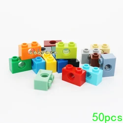 50PCS MOC 3700 1x2 With Hole Building Blocks Kit High-Tech Connector House Bricks Educational DIY Toys Children Birthday Gifts