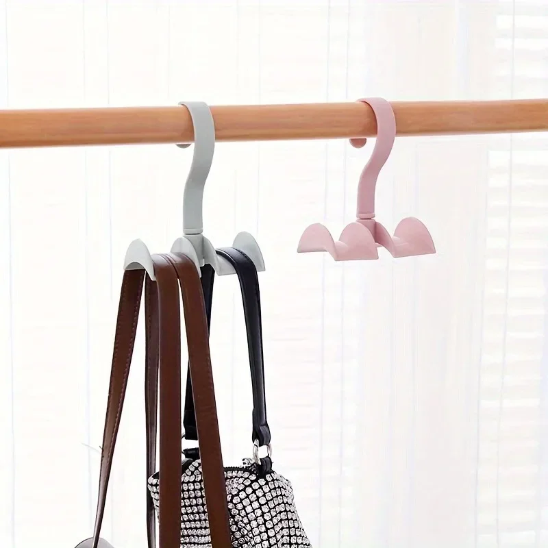 Multifunctional Bag Hook Storage Rack Rotatable Wardrobe Nail-free Hanging Rack Tie Rack Hanging Bag Rack Hanging For Dorms