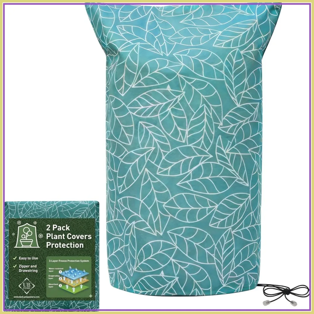 

Winter Plant Covers 59x91 in 2 Pack, Frost Blankets for Outdoor Plants, Reusable Garden Cover with Drawstring