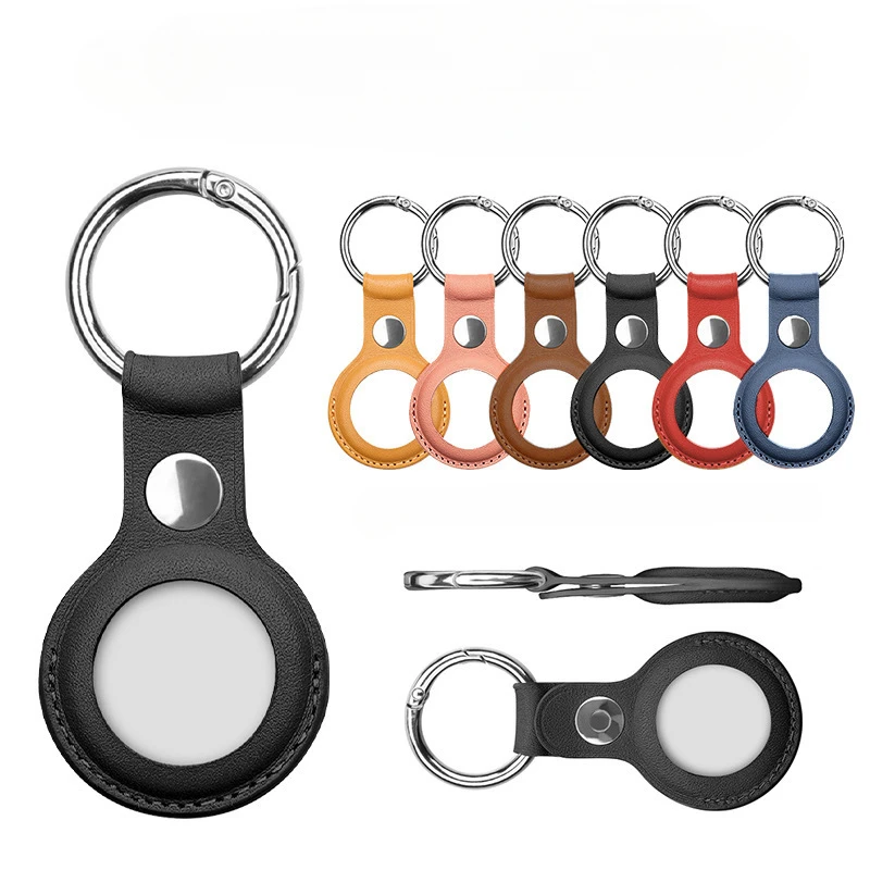 

Leather Keychain Location Tracker Protective Case for Airtag PU Key Chain Ring Keyring Gift