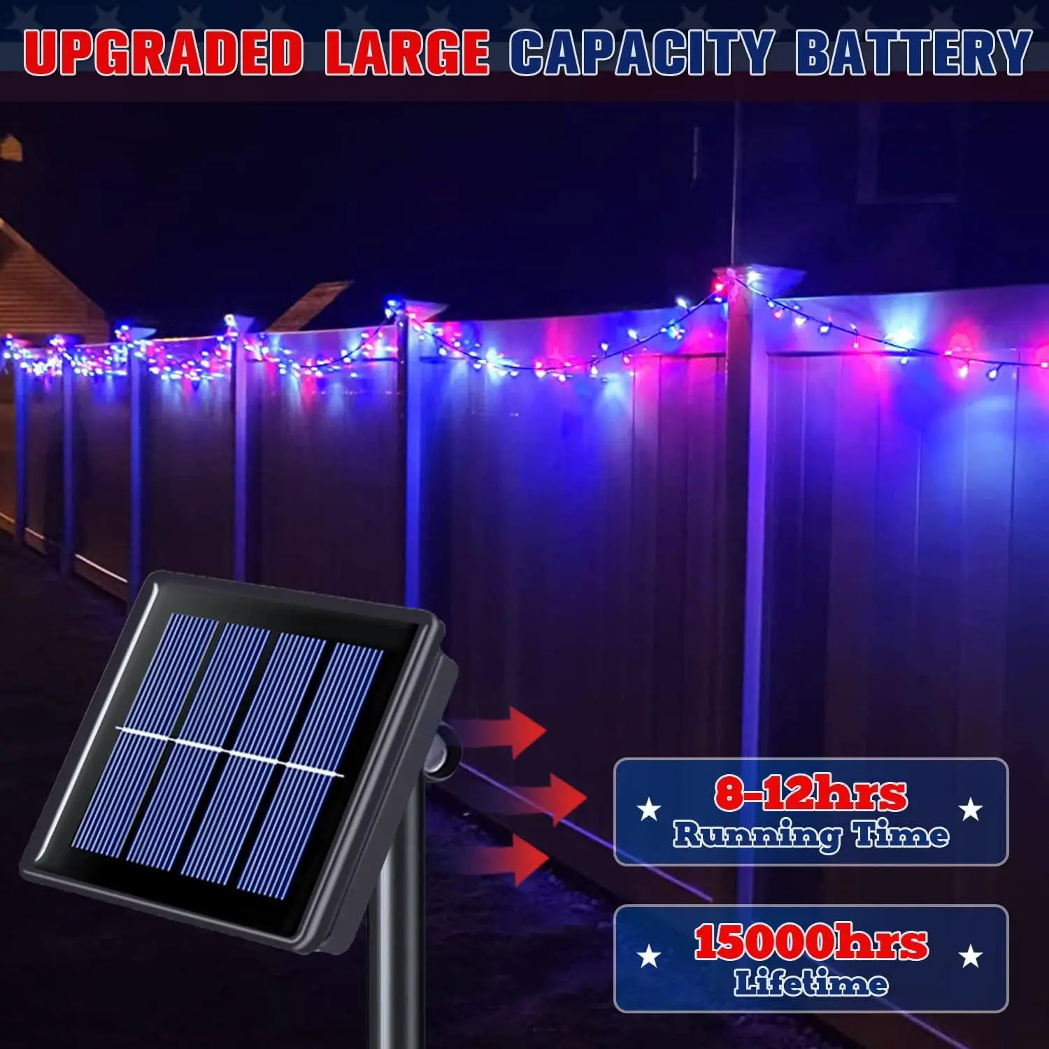 Outdoor Solar Light String Christmas Day Courtyard Decoration  Starry Sky Independence Day Halloween Lights