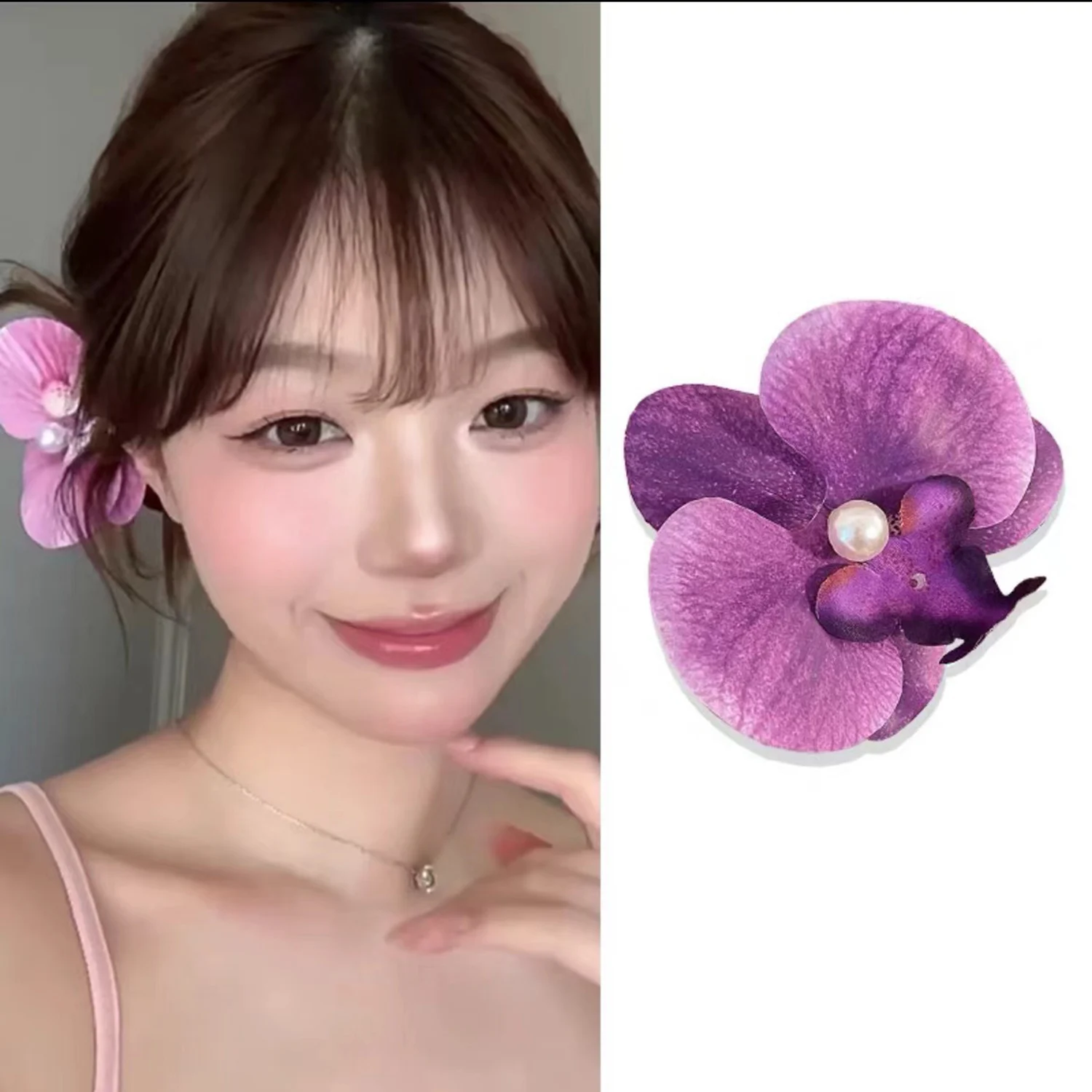 New Fairy Butterfly Atmosphere Spring New Orchid Flower Hair Clip Sweet Hairpin Seaside Vacation Headwear Hair Accessories