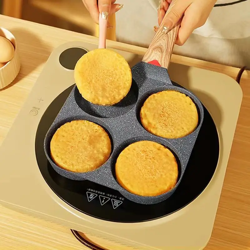 Convenient Omelet Tool Three-in-One Egg Frying Pan Non-Stick Breakfast Pot Flat Egg Hamburger Pan Household Steak Frying Pan