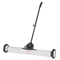 VEVOR Rolling Magnetic Sweeper with Wheels Push-Type Magnetic Pick Up Sweeper Large Magnet Pickup Lawn Telescoping Sweeper