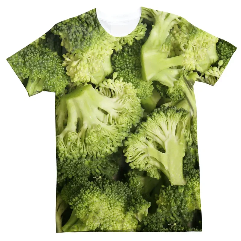 Fashion 3d Printed Fruit T Shirt for Men Vegetables Graphic T-Shirt Tops Women Summer Round Neck Short Sleeves Street Tee Shirts
