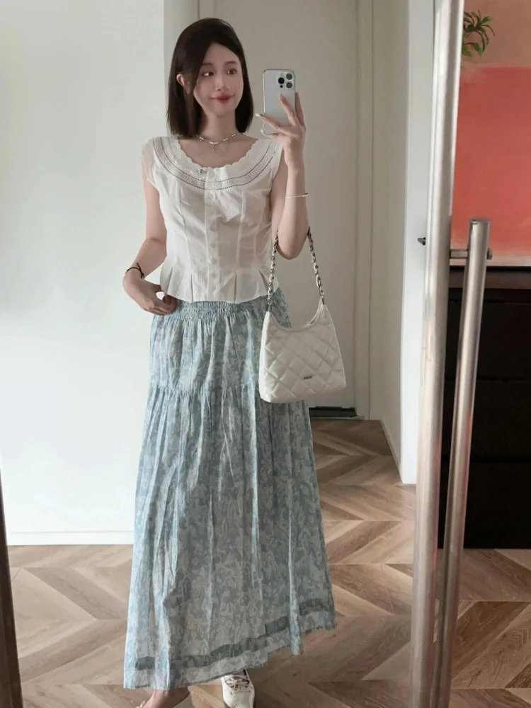 

Commute Ready Women's Faion Set Casual Sle ort Sve irt And High Waist Skirt Mid-Thin Material Unique Design