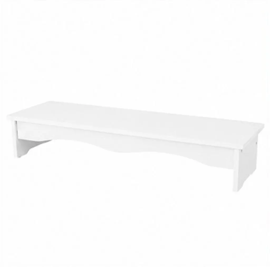 1Pcs Computer Monitor Stand Desktop Elevated Rack Sturdy Premium Material Anti-Slip Smooth Finish for Eye Strain Relief White