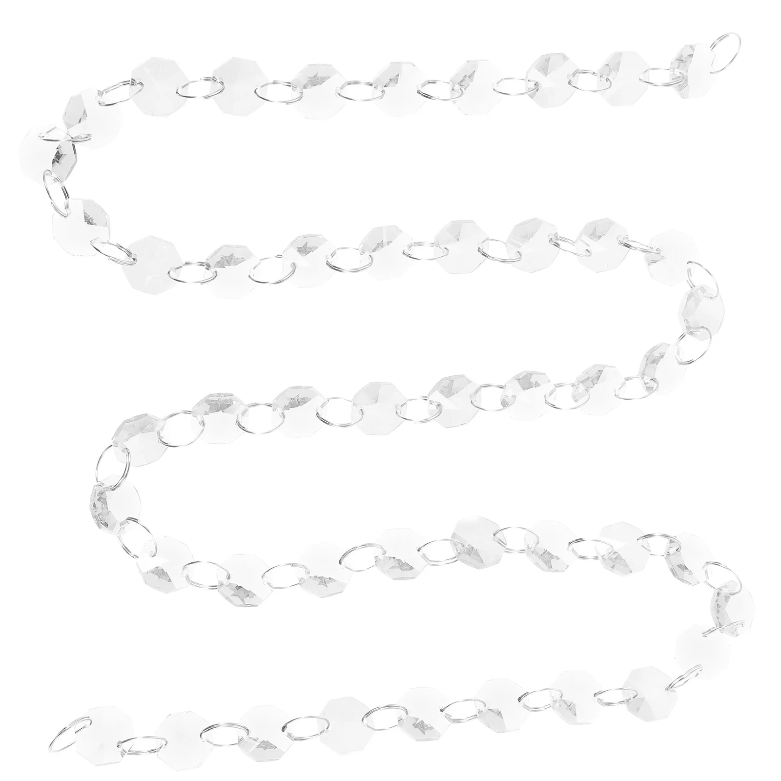 

Hanging Octagon Glass Beads Chain Strand Garland Chandelier Decorative Curtain Ornament Lighting Accessories Easy Install