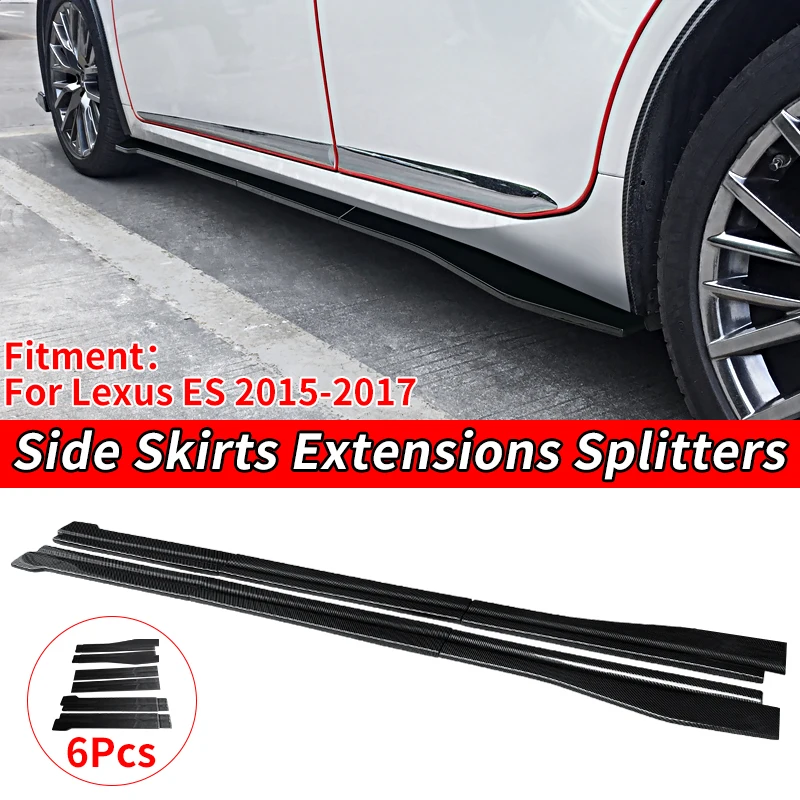 

Car Side Skirts Winglet Extensions Splitters Body Apron Lip Rocker Splitter Diffuser Body Kit Gloss Black For Lexus ES 2015-2017