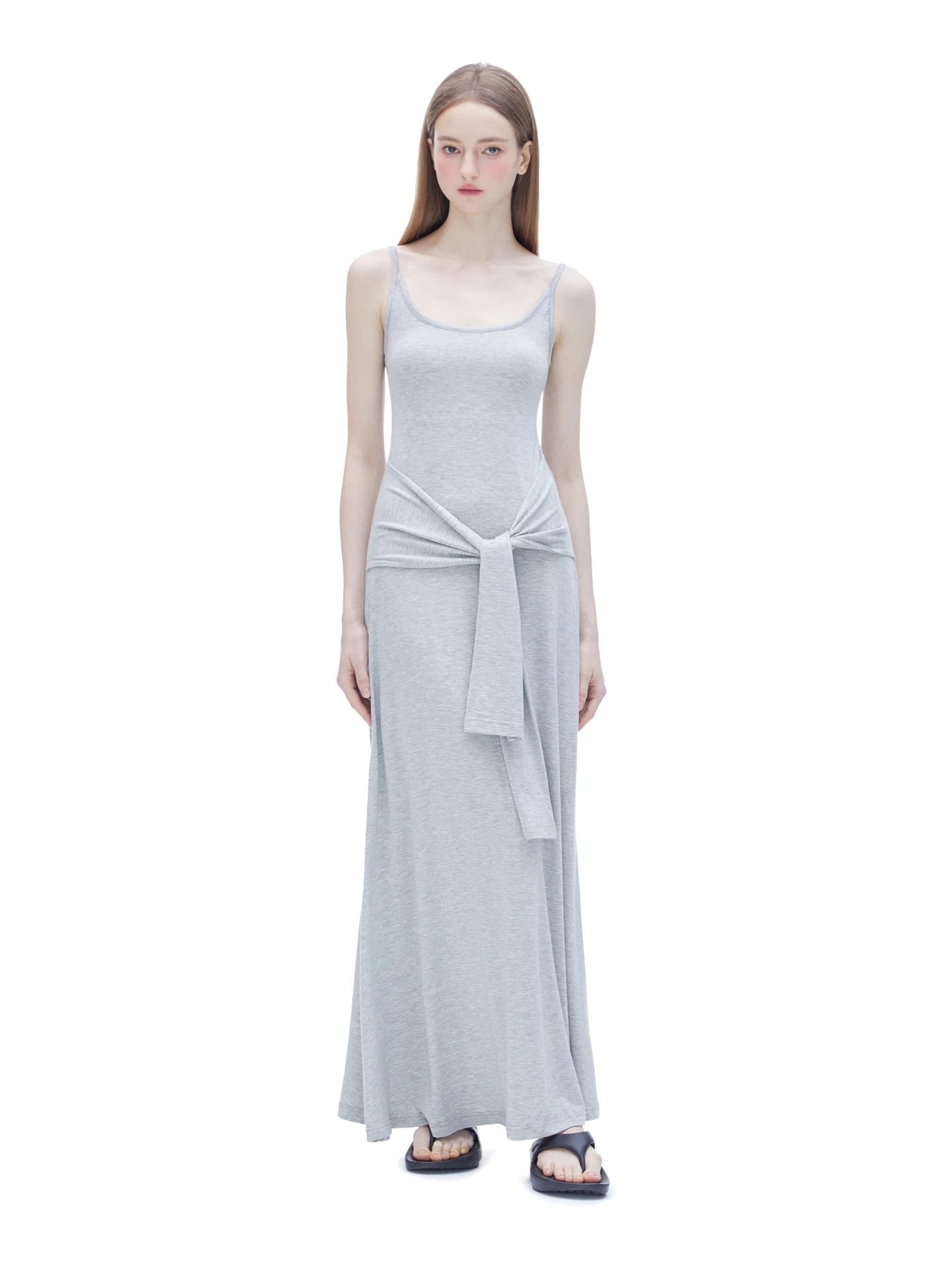 MYEAOMENT Slimming Tailored Tulle Strapless Wrap Dress Soft Silk Casual High Elasticity Butt Covering Fake Two-Piece Dress