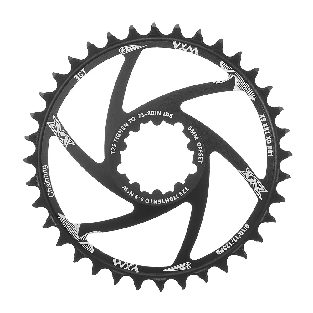 Mountain bike plus and minus teeth single speed disc GXP direct-mounted sprocket 6mm offset 30T32T34T36T38T40T sprocket crank