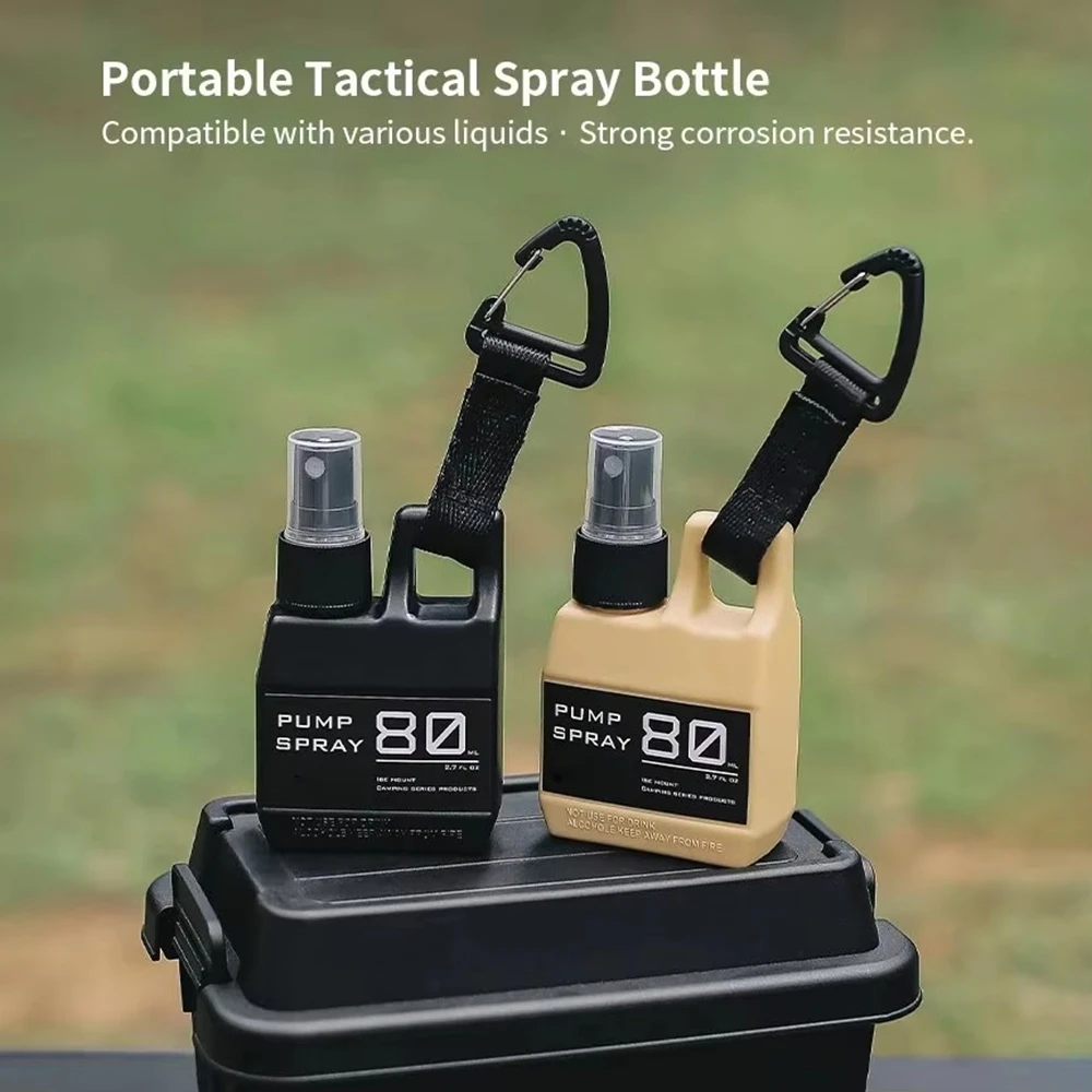 80ml Pump Spray Bottle Portable Empty Cosmetic Containers with Buckle Alcohol Perfume Refillable For Outdoor Camping Hiking