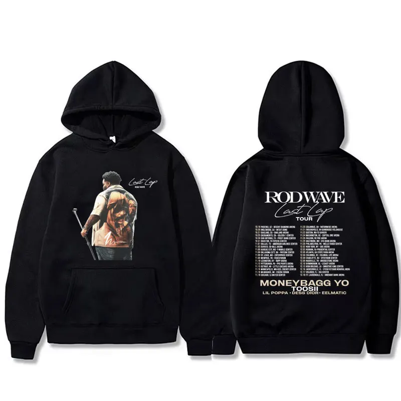 Rapper Rod Wave Last Lap Album Double Sided Print Hoodie Male Vintage Sweatshirt Men Women Clothing Oversized Hip Hop Hoodies