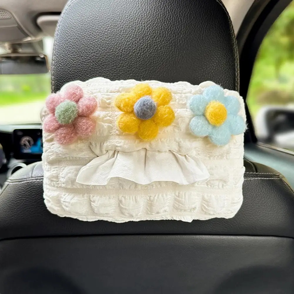 Cute Design Car Tissue Holder Easy Extraction Tissue Box Effortless Extraction Car Tissue Box Minimalistic Design for Front