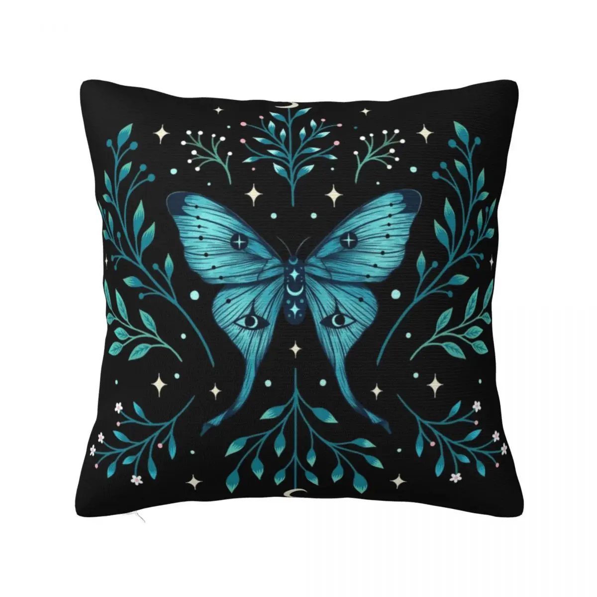 

Mystical Moon Moth - Turquoise Throw Pillow Throw Pillow pillow cover christmas Sofa Covers