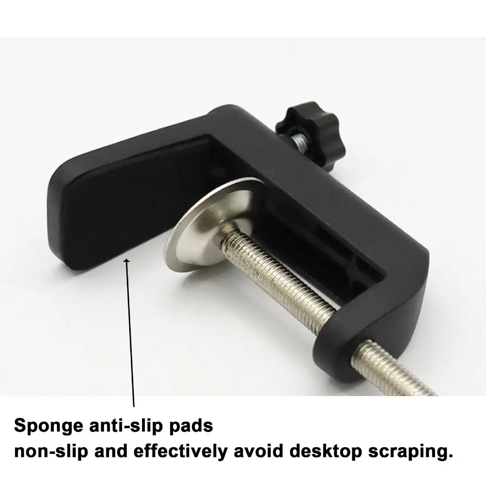 Universal C Shape Table Mounting Clamp C Shape Clamp Metal Black,White Desktop Mic Stand Desk Mic Stand Microphone