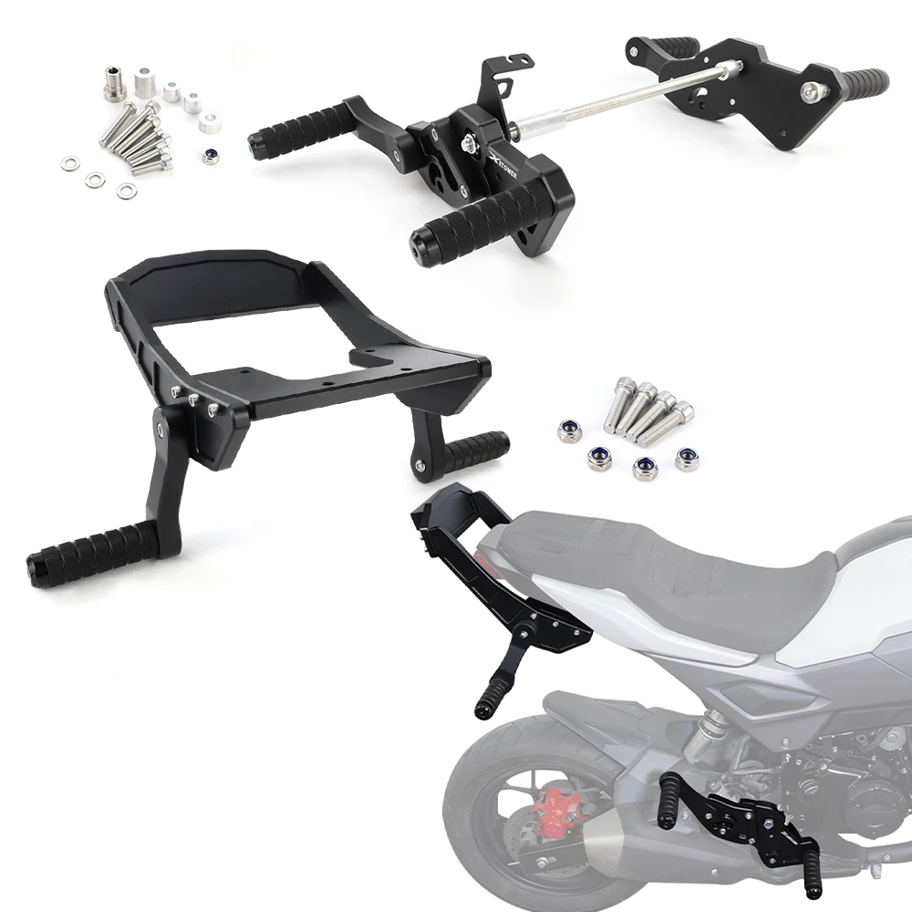 

Fit For Honda Grom 125 MSX125 2016-2020 Motorcycle Rearsets & Adjustable Sub Cage with scrape bars Peg Support Stunt 12 o'clock