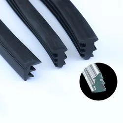 Gap Cover Rubber T Strip Glass Metal Wood Panel Edge Encloser Shield Car Cable Solar Photovoltaic Panels Seals Black