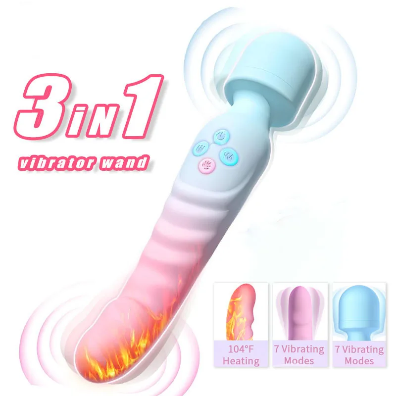 Dual-Head Vibrating Wand for Women, Heated Personal Massager, Multiple Vibration Modes, Rechargeable Silicone Adult Toy - view 2