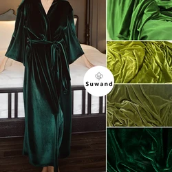 Green Soft Stretchy Velvet Fabric for Formal Dress Backdrops Wedding Party Decoration Curtain Background for Photographic DIY
