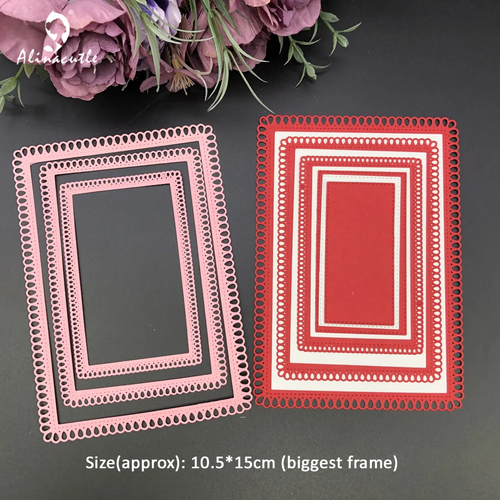 Alinacutle Metal Cutting Die Cut Tear Drop Nesting Rectangle Scrapbook Paper Craft Album Handmade Card Template Die Cutting