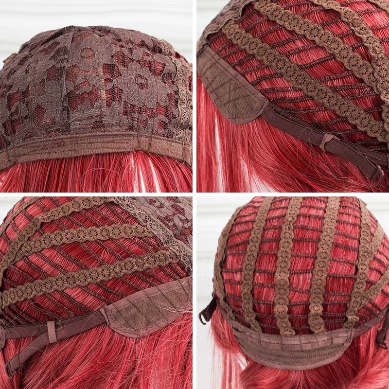 Anime motosega uomo parrucca Makima capelli lunghi rosa rossa parrucca Cosplay gioco di ruolo capelli di Halloween capelli sintetici