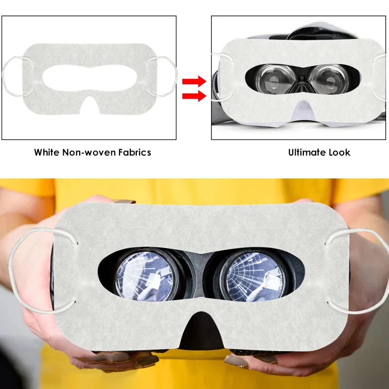 

100 шт., подушечки для очков VR, нетканые материалы, одноразовые, против пота, дышащие гигиенические патчи для Meta Quest3S, аксессуары VR