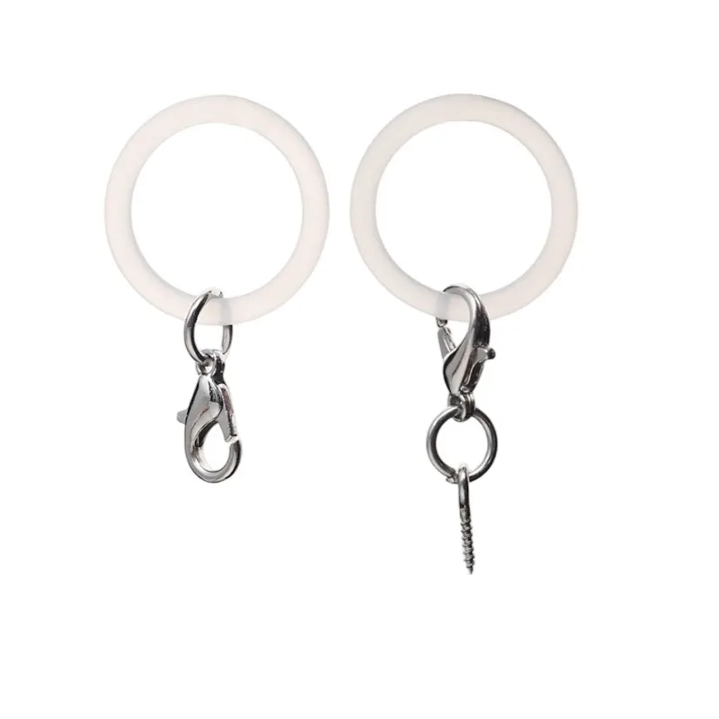 Transparent O Ring Silicone Fasteners Key Chain Spare Parts Flexible Clear Rubber Circle Clasps Craft Ornament Making Accessory