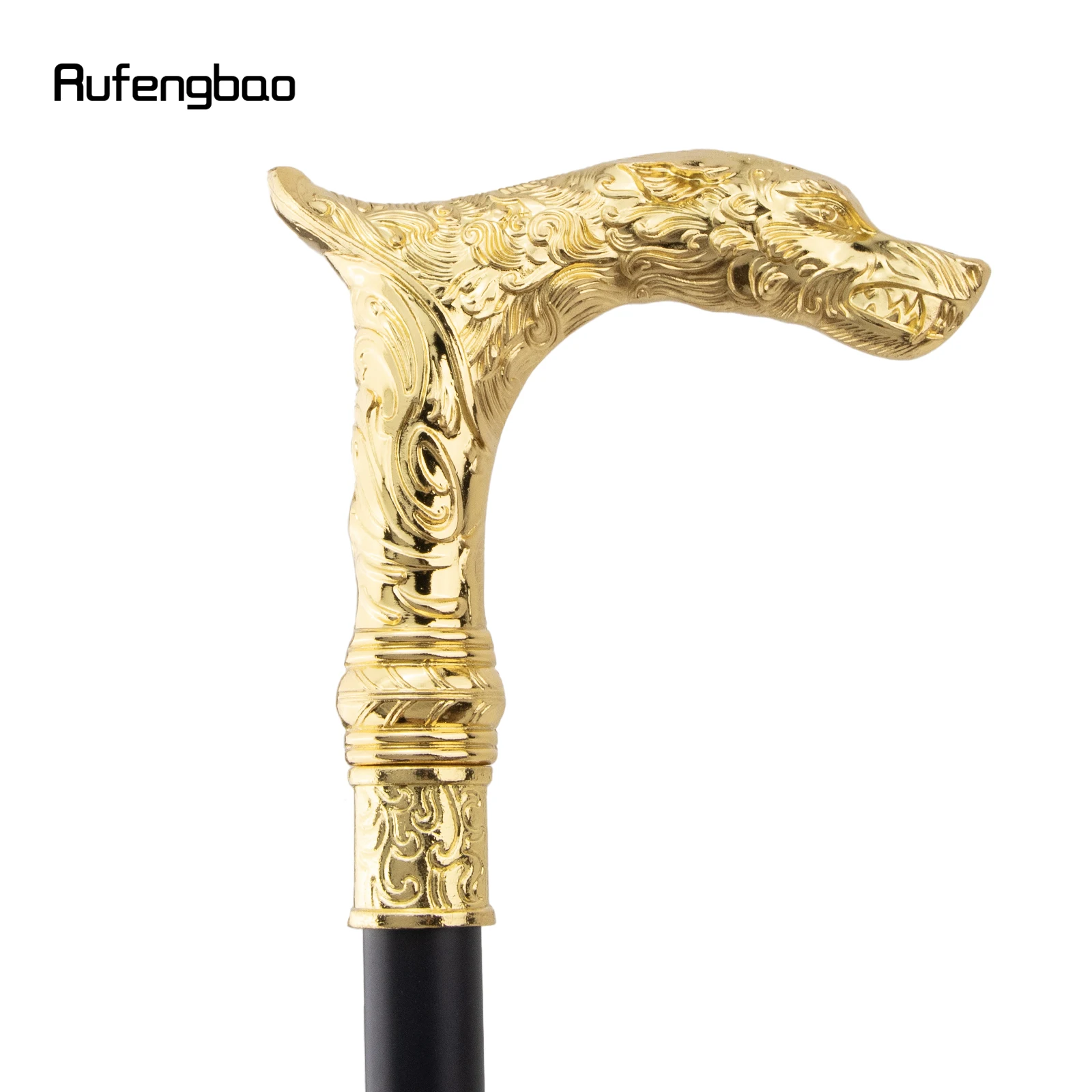 Golden Kylin Leopard Walking Stick with Hidden Plate Self Defense Fashion Cane Plate Cosplay Crosier Vampire Stick 93cm