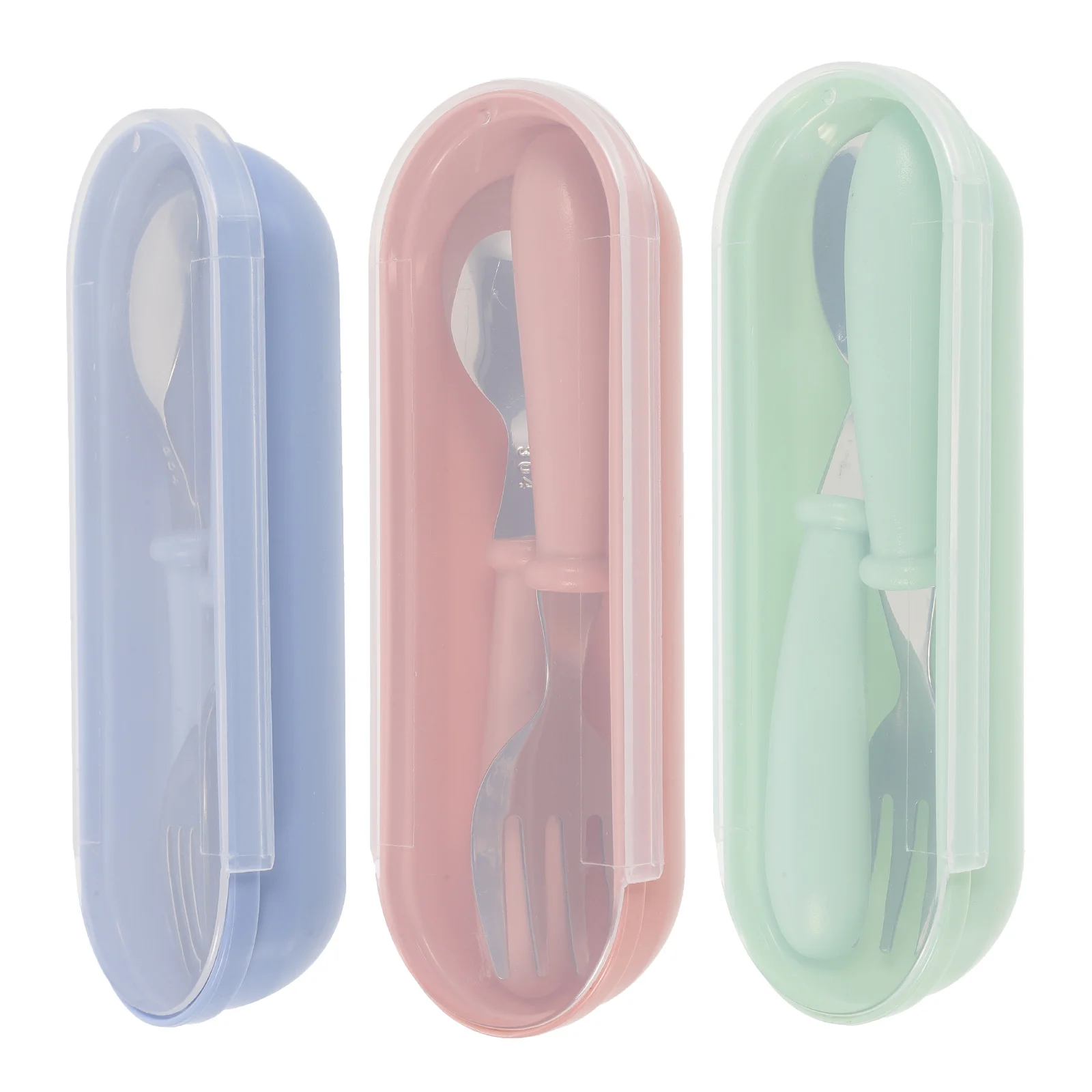 

3 комплекта ложек и вилок для малышей, посуда из нержавеющей стали, детская посуда, безопасная, легкая, для кормления ребенка и самостоятельного кормления