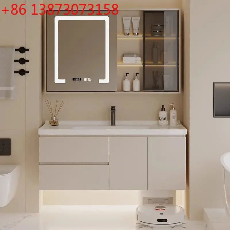 Sweeping robot base station combination storage bathroom cabinet cream toilet face wash ceramic integrated basin combination